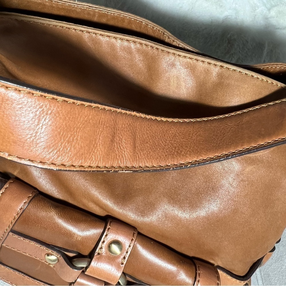 Pre-Owned Michael Kors Genuine Brown Soft Leather Large Shoulder Tote Bag - Picture 6 of 11